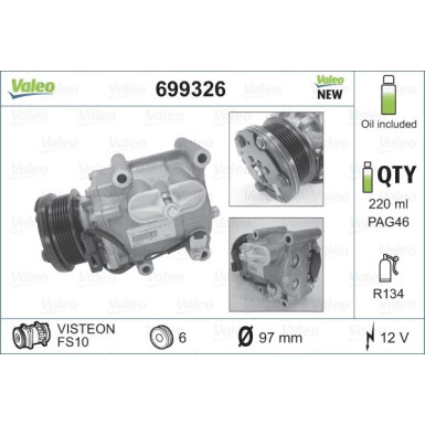 Valeo Kompressor, Klimaanlage VALEO CORE-FLEX 699326