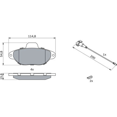 BOSCH Bremsbelagsatz, Scheibenbremse 0 986 494 115 BOSCH Bremsbelagsatz, Scheibenbremse 0 986 494 115