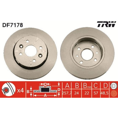 TRW Bremsscheibe DF7178