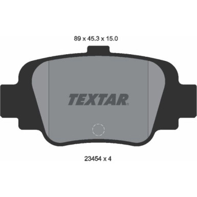 Textar Bremsbelagsatz, Scheibenbremse 2345401 Textar Bremsbelagsatz, Scheibenbremse 2345401