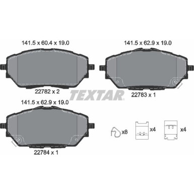 Textar Bremsbelagsatz, Scheibenbremse Q+ 2278201 Textar Bremsbelagsatz, Scheibenbremse Q+ 2278201