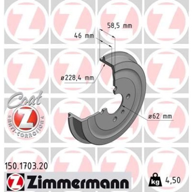 Zimmermann Bremstrommel Coat Z 150.1703.20