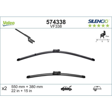 Valeo Wischblatt Scheibenwischer SILENCIO FLAT BLADE SET 574338