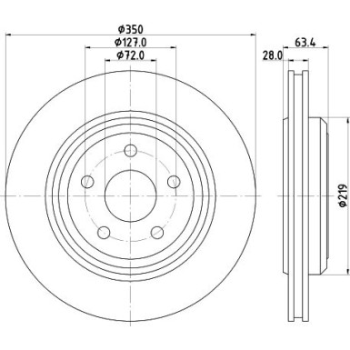 Hella Bremsscheibe PRO 8DD 355 125-141 Hella Bremsscheibe PRO 8DD 355 125-141