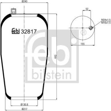 FEBI BILSTEIN 32817 Federbalg, Luftfederung