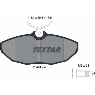 Textar Bremsbelagsatz, Scheibenbremse 2342401 Textar Bremsbelagsatz, Scheibenbremse 2342401