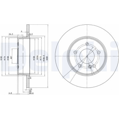 Delphi Bremsscheibe BG3602 Delphi Bremsscheibe BG3602