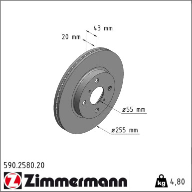 Bremsscheibe 590.2580.20 Bremsscheibe 590.2580.20