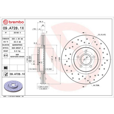 Bremsscheibe 09.A728.1X Bremsscheibe 09.A728.1X