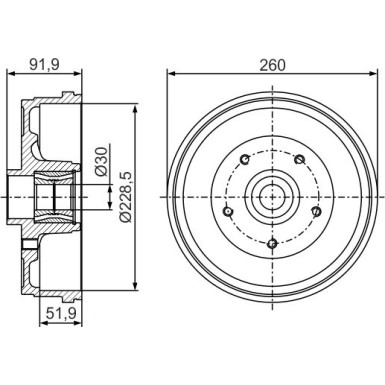 BOSCH Bremstrommel 0 986 477 283