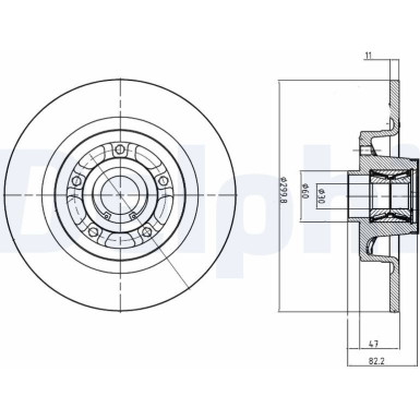 Delphi Bremsscheibe BG9027RS