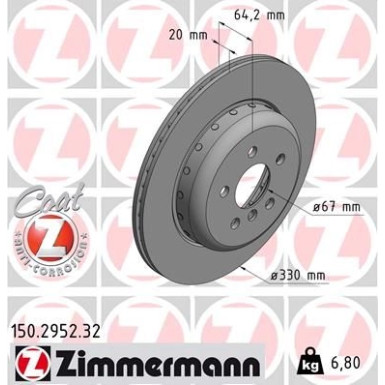Zimmermann Bremsscheibe FORMULA F 150.2952.32 Zimmermann Bremsscheibe FORMULA F 150.2952.32