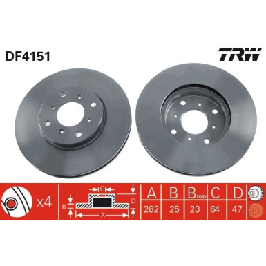 TRW Bremsscheibe DF4151 TRW Bremsscheibe DF4151
