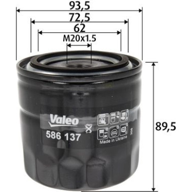 Valeo Ölfilter 586137 Valeo Ölfilter 586137