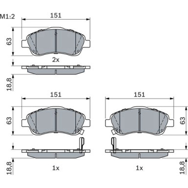 Bremsbelagsatz, Scheibenbremse 0 986 494 054 Bremsbelagsatz, Scheibenbremse 0 986 494 054