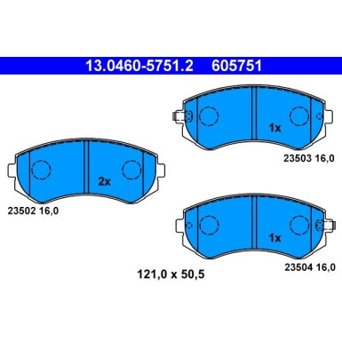 ATE Bremsbelagsatz, Scheibenbremse 13.0460-5751.2 ATE Bremsbelagsatz, Scheibenbremse 13.0460-5751.2