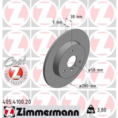 Zimmermann Bremsscheibe Coat Z 405.4100.20