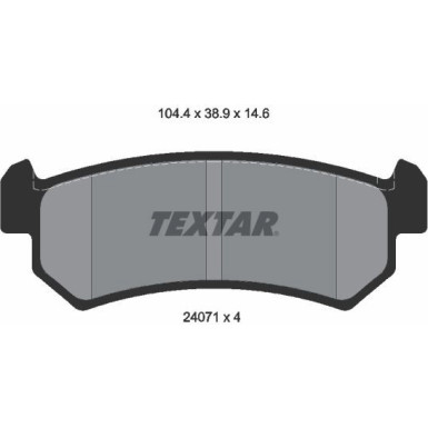 Textar Bremsbelagsatz, Scheibenbremse 2407101 Textar Bremsbelagsatz, Scheibenbremse 2407101