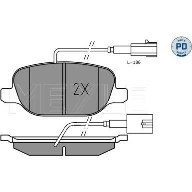 Meyle Bremsbelagsatz, Scheibenbremse MEYLE-PD: Advanced performance and design 025 238 1118/PD