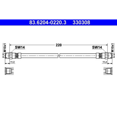 Bremsschlauch 83.6204-0220.3 Bremsschlauch 83.6204-0220.3