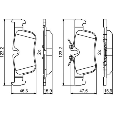 BOSCH Bremsbelagsatz, Scheibenbremse 0 986 494 812