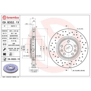 Bremsscheibe 09.B352.1X Bremsscheibe 09.B352.1X