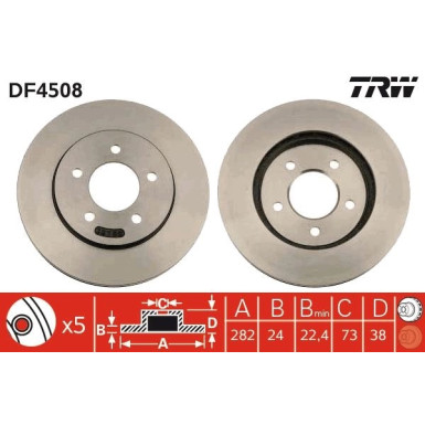 TRW Bremsscheibe DF4508 TRW Bremsscheibe DF4508