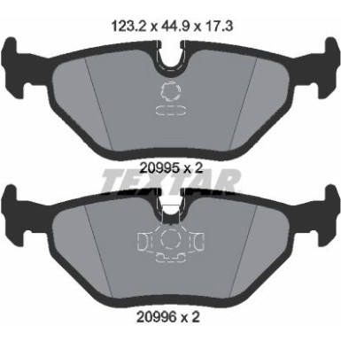 Textar Bremsbelagsatz, Scheibenbremse Q+ 2099501 Textar Bremsbelagsatz, Scheibenbremse Q+ 2099501
