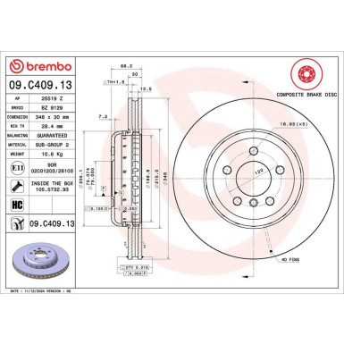 Brembo Bremsscheibe PRIME LINE - Composite 09.C409.13 Brembo Bremsscheibe PRIME LINE - Composite 09.C409.13