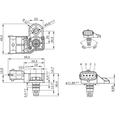 Sensor, Ladedruck 0 261 230 280 Sensor, Ladedruck 0 261 230 280