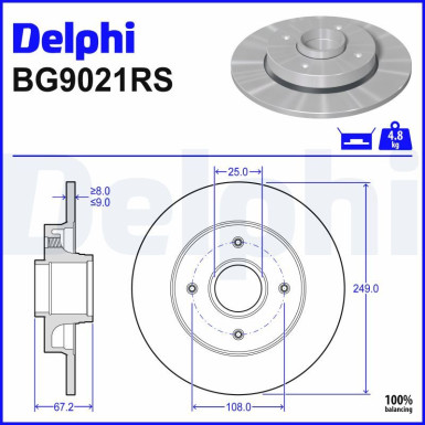 Delphi Bremsscheibe BG9021RS Delphi Bremsscheibe BG9021RS