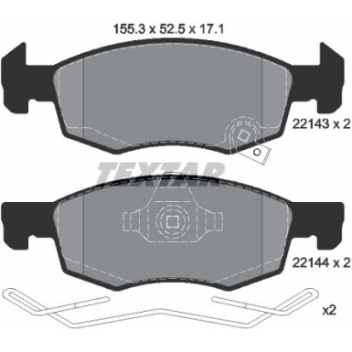 Textar Bremsbelagsatz, Scheibenbremse Q+ 2214301 Textar Bremsbelagsatz, Scheibenbremse Q+ 2214301
