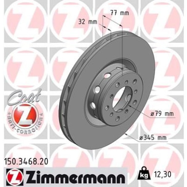 Zimmermann Bremsscheibe Coat Z 150.3468.20