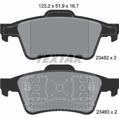 Textar Bremsbelagsatz, Scheibenbremse 2348202 Textar Bremsbelagsatz, Scheibenbremse 2348202