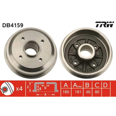 TRW Bremstrommel DB4159