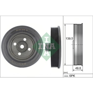 INA Riemenscheibe, Kurbelwelle 544 0139 10