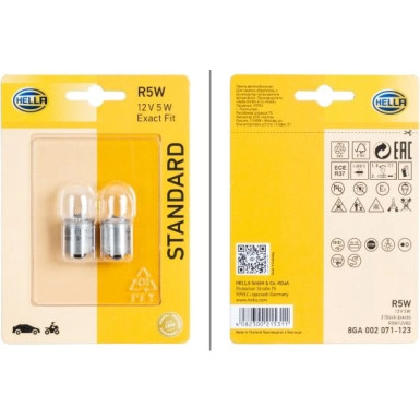 Hella Glühlampe, Kennzeichenleuchte STANDARD 8GA 002 071-123