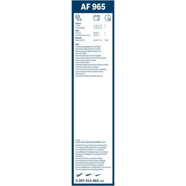 BOSCH AF 965 Scheibenwischer Aerofit 3 397 014 492 BOSCH AF 965 Scheibenwischer Aerofit 3 397 014 492