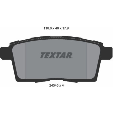 Textar Bremsbelagsatz, Scheibenbremse 2454501 Textar Bremsbelagsatz, Scheibenbremse 2454501