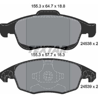 Textar Bremsbelagsatz, Scheibenbremse Q+ 2453801 Textar Bremsbelagsatz, Scheibenbremse Q+ 2453801