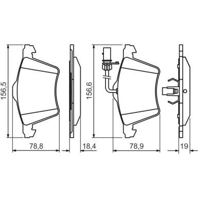 BOSCH Bremsbelagsatz, Scheibenbremse 0 986 494 415