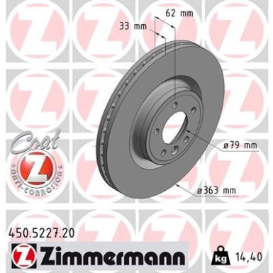 Zimmermann Bremsscheibe Coat Z 450.5227.20