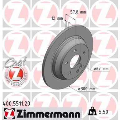 Zimmermann Bremsscheibe Coat Z 400.5511.20