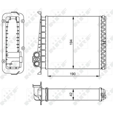 NRF Wärmetauscher, Innenraumheizung ohne Rohr EASY FIT 54284