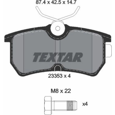 Textar Bremsbelagsatz, Scheibenbremse 2335301