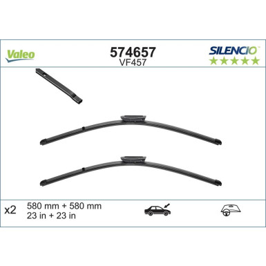 Valeo Wischblatt Scheibenwischer SILENCIO FLAT BLADE SET 574657