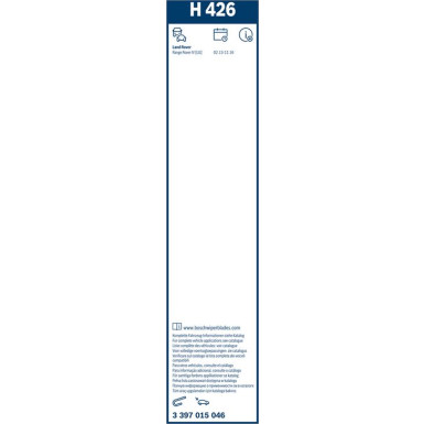 BOSCH H 426 Scheibenwischer Rear 3 397 015 046 BOSCH H 426 Scheibenwischer Rear 3 397 015 046