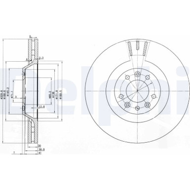 Delphi Bremsscheibe BG9844 Delphi Bremsscheibe BG9844