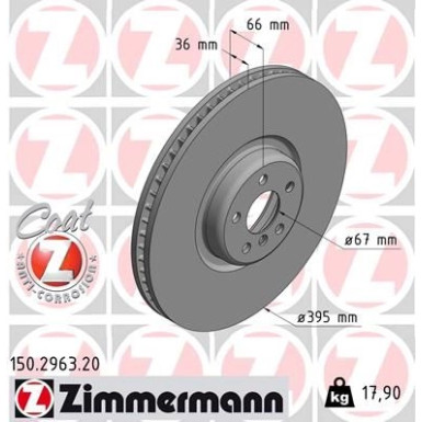 Zimmermann Bremsscheibe Coat Z 150.2963.20