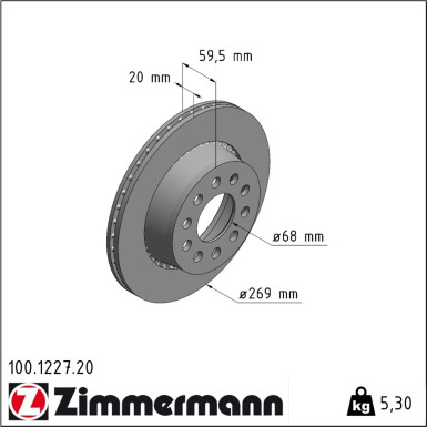 Bremsscheibe 100.1227.20 Bremsscheibe 100.1227.20